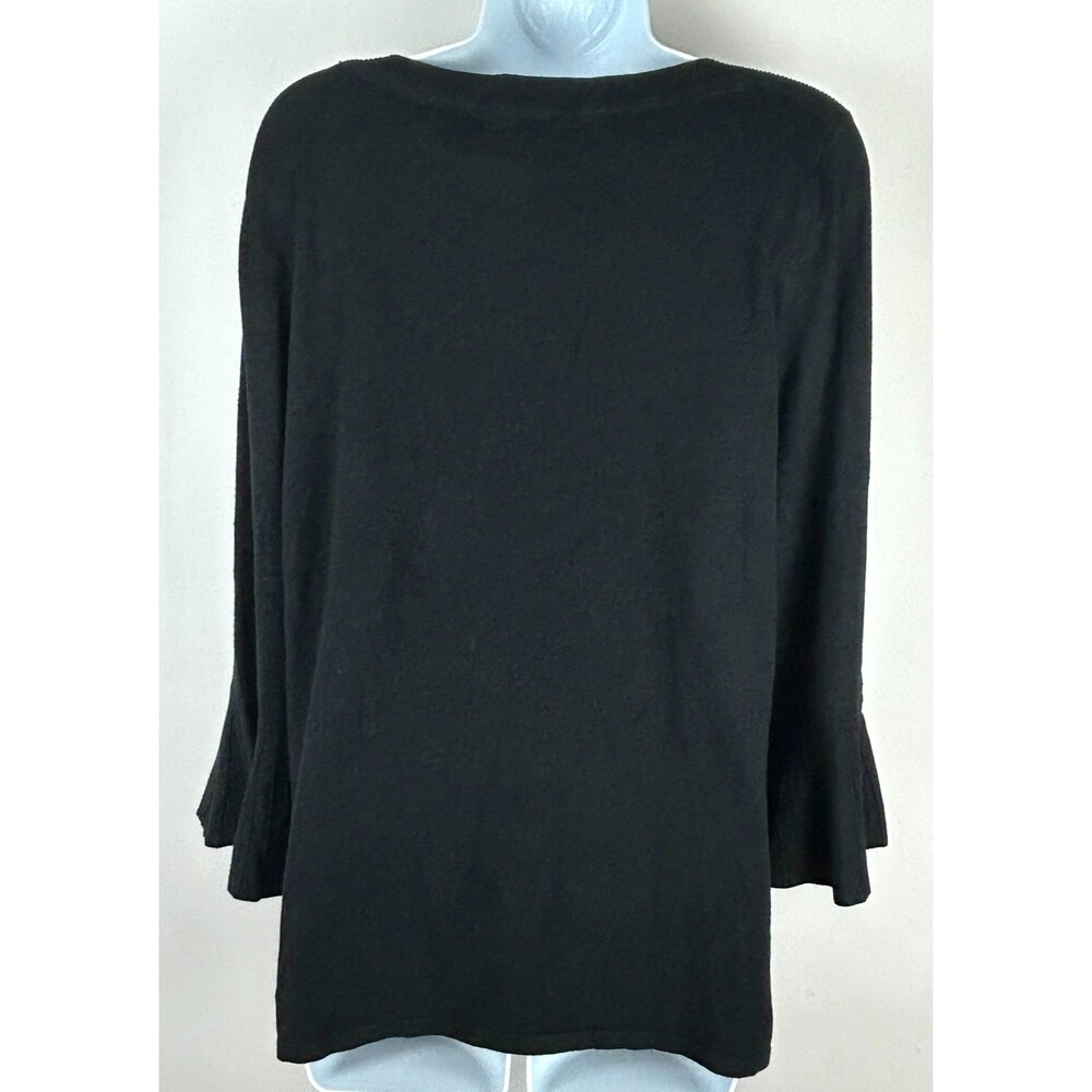 41 Hawthorn Black Boat Neck Ruffle Sleeve Sweater Size XL NWT - Picture 3 of 12